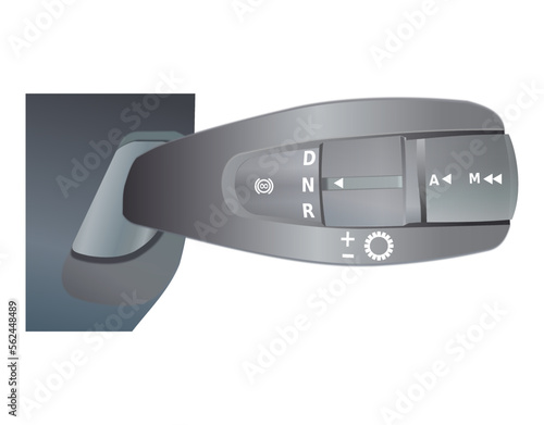 Truck gear shifter, automatic transmission, vector illustration

