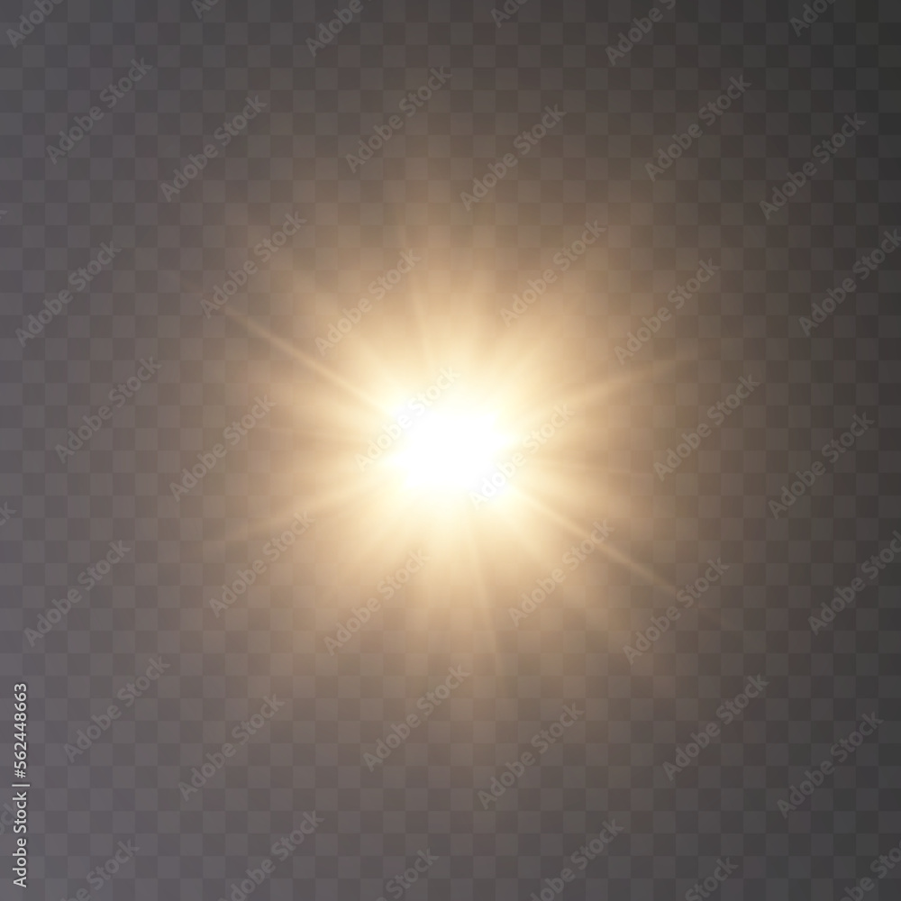Glowing realistic glare for design work. Twinkling stars.Light PNG effect	
