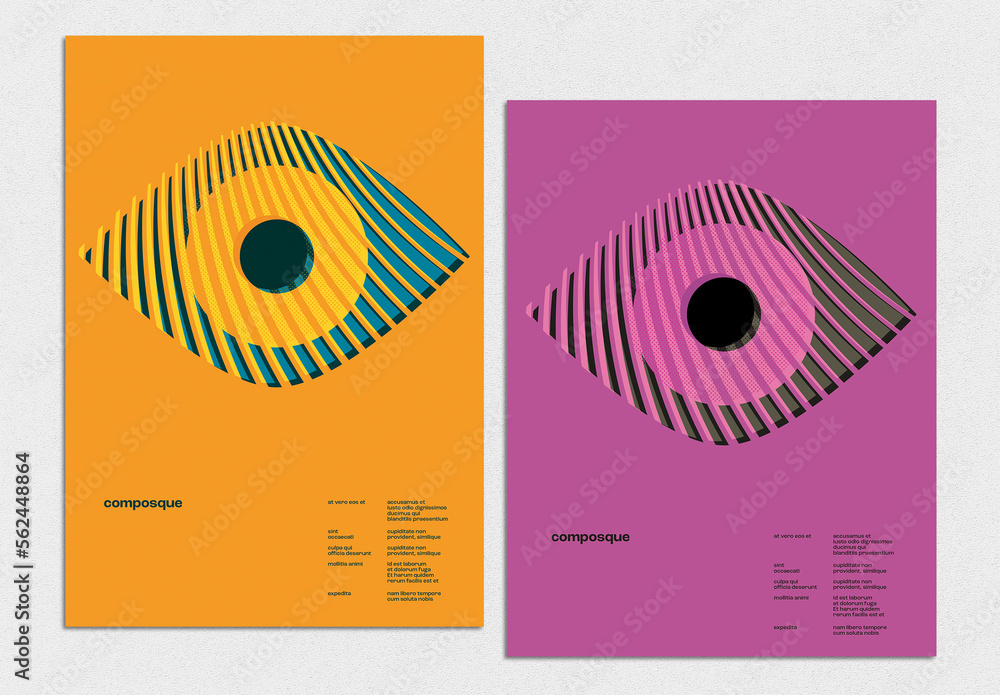 Minimalistic Poster Layout in Swiss Style Stock Template | Adobe Stock