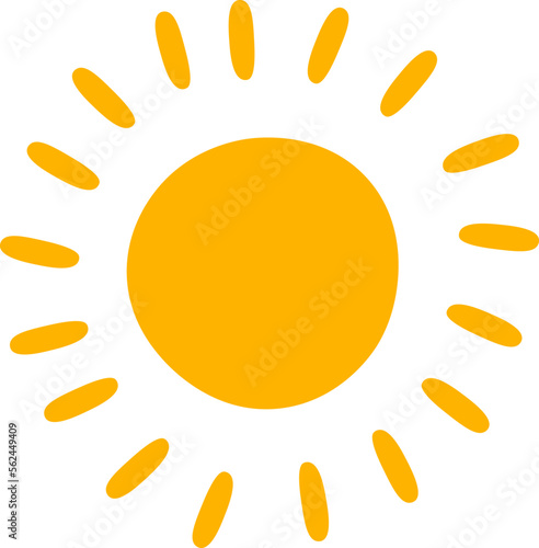 Hand drawn sun with rays flat icon © Mykola Syvak