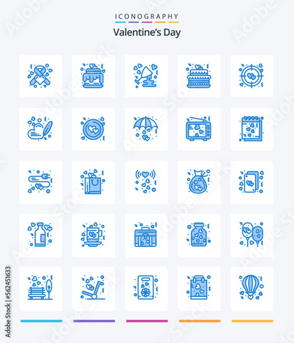 Creative Valentines Day 25 Blue icon pack Such As heart. wedding. anniversary. love. wine