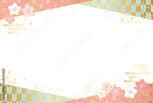 桜 春 新春 節分 ひなまつり お祝い 和柄 背景
