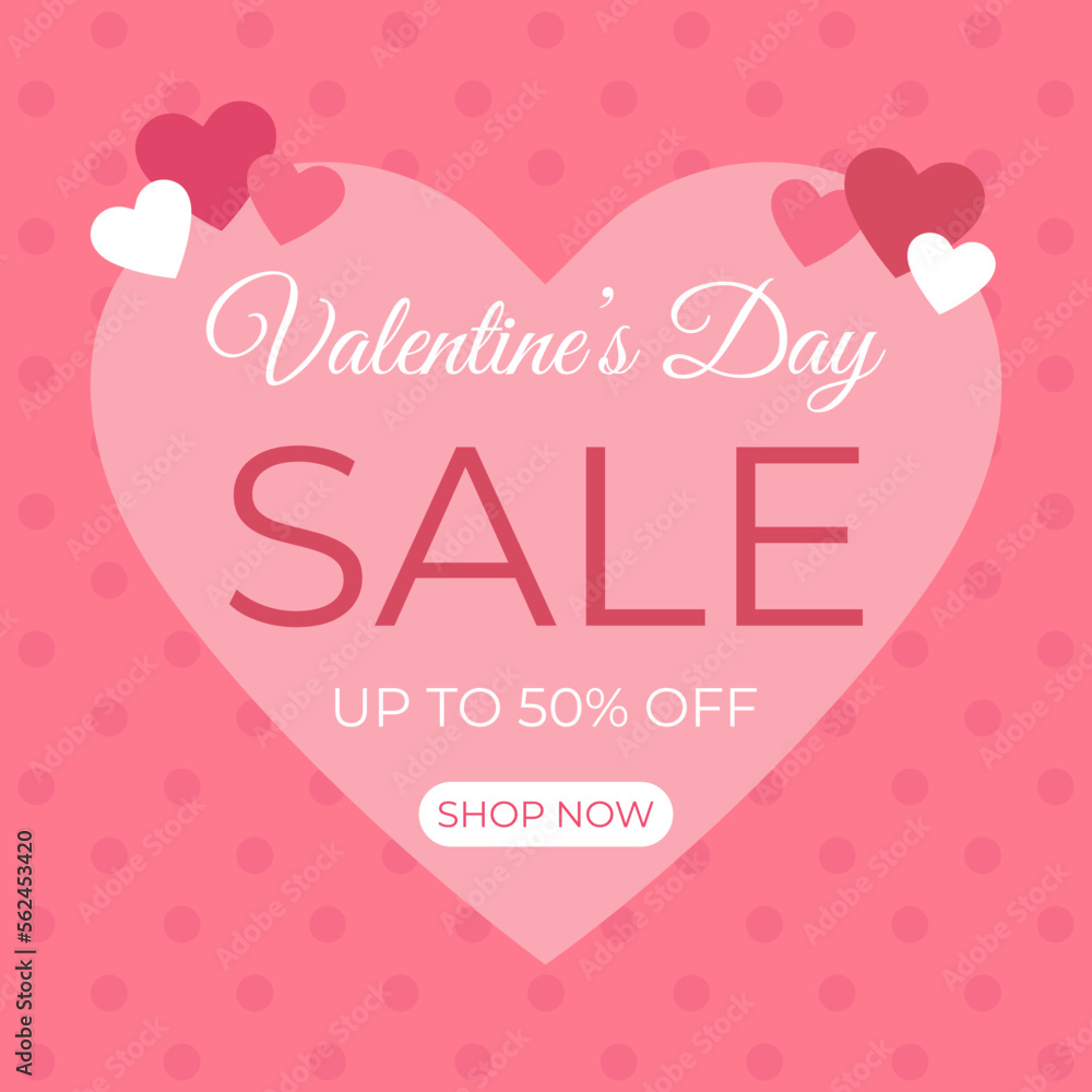 Special offer Valentine's Day banner template. Template for social media, poster, banner, flyer