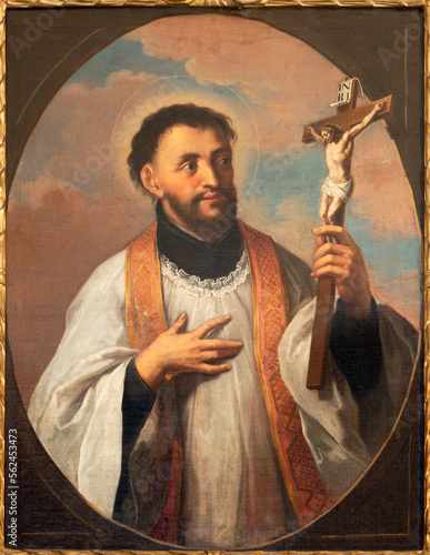 LUZERN, SWITZERLAND - JUNY 24, 2022: The painting of St. Francis Xavier in the Jesuits church from 17. cent. photo