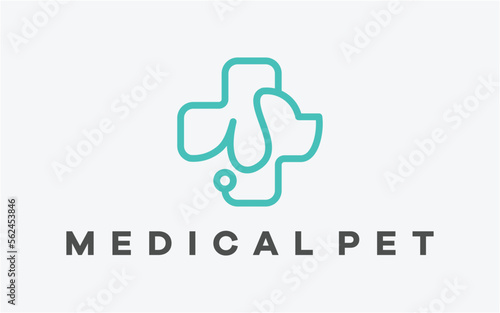 MEDICAL LOGO LINE MODERN TECHNOLOGY