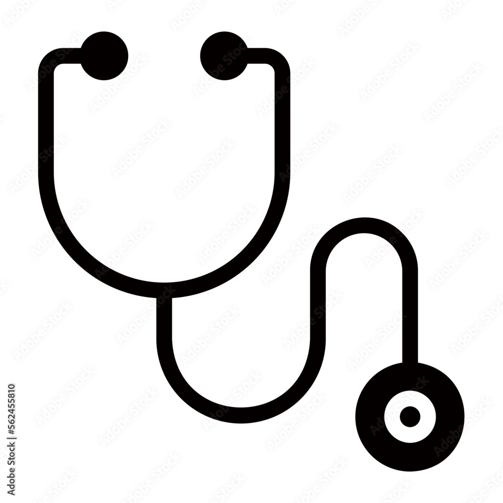 stethoscope glyph icon