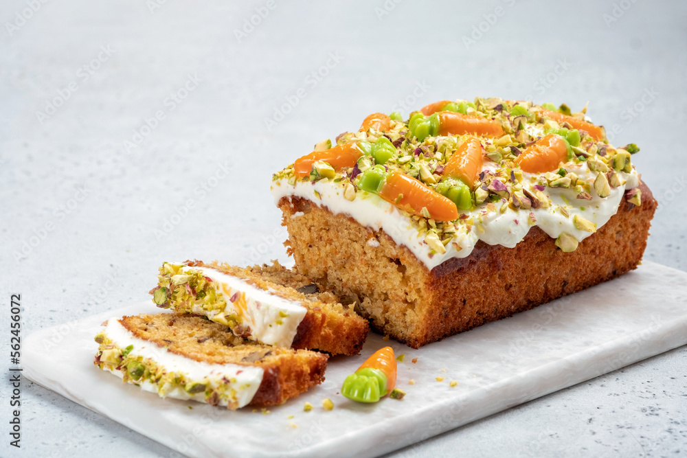 carrot loaf cake with walnuts carrot loaf cake with walnuts