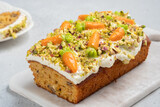 carrot loaf cake with walnuts
