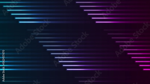 Tech abstract design with blue purple neon laser lines