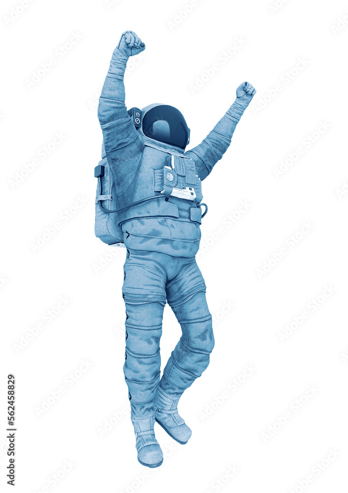 astronaut explorer is the winner on white background