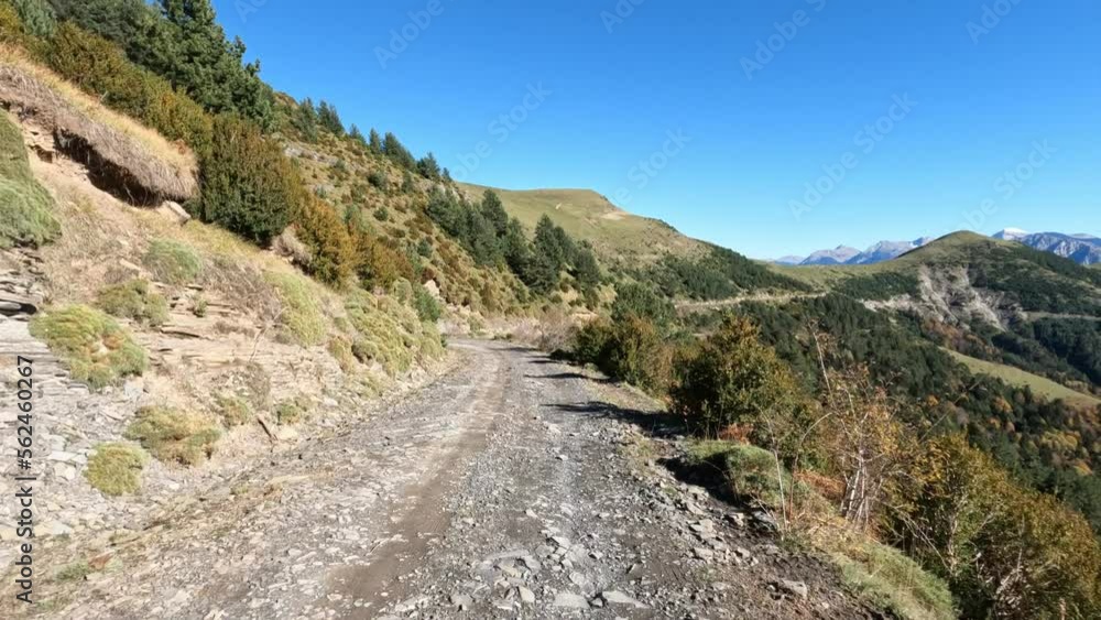 Get off the road recreation dirt road on top of the mountain POV. Nature, landscape and picturesque environment of mountains and forests. Outdoor fun, exploration and entertainment. Viewpoint. Get off the road recreation dirt road on top of the mountain POV. Nature, landscape and picturesque environment of mountains and forests. Outdoor fun, exploration and entertainment. Viewpoint.