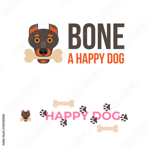 Dog bone outline icon. Vector illustration