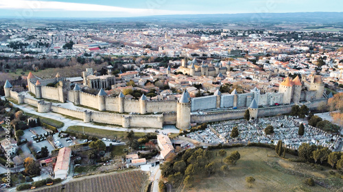 Vue Aérienne de la Cité Médiévale de Carcassonne