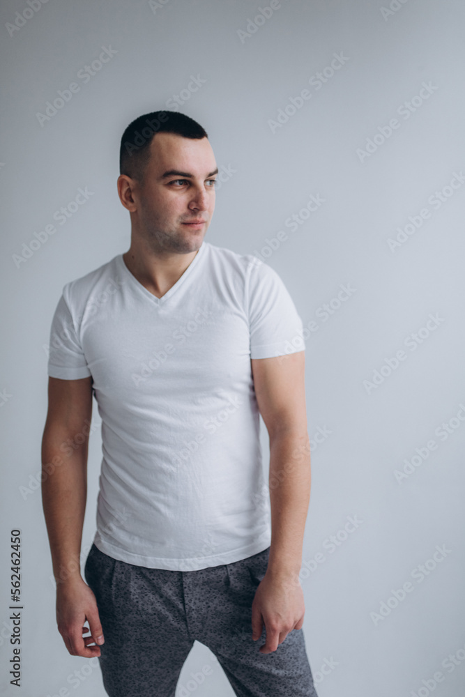 Fashion stylish male portrait. Young handsome man in studio Fashion stylish male portrait. Young handsome man in studio