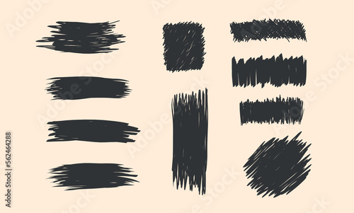 Decorative sketching banners with pencil