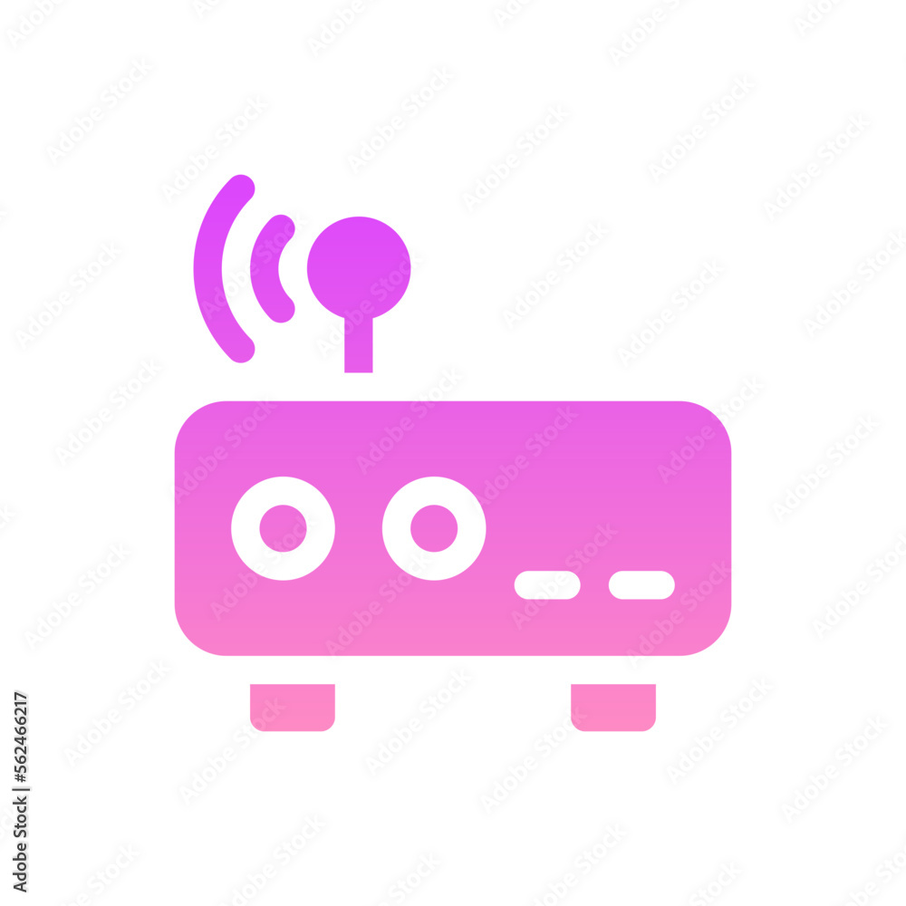 wireless router flat gradient icon