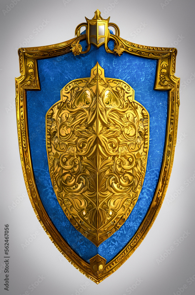 A medieval shield object created with Generative AI technology A medieval shield object created with Generative AI technology