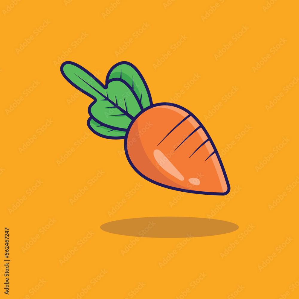 carrot vegetable vector cartoon, vector icon illustration, food nature icon concept isolated