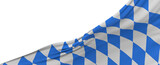 Highly detailed flag of Bavaria waving in the wind. Light blue sky is shining through the fabric texture.
