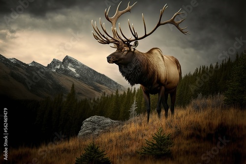 Photographie Elk Stock Photo, Wildlife Photography, Generative Ai