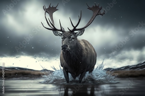 Elk Stock Photo, Wildlife Photography, Generative Ai © Rarity Asset Club