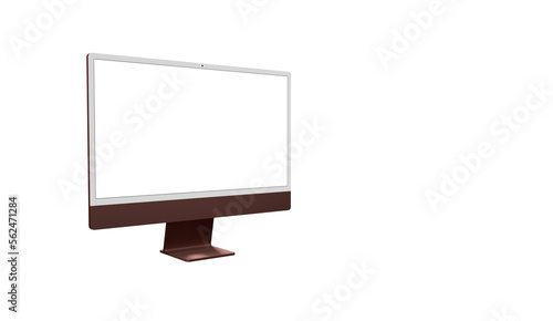 computer monitor with white...