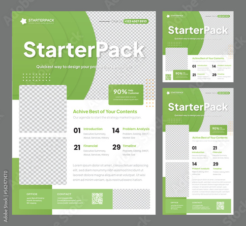 StarterPack for Green & Healthy Promotional Content - A4 Flyer, Feed Post, & Story templates - Perfect for every business & marketing need