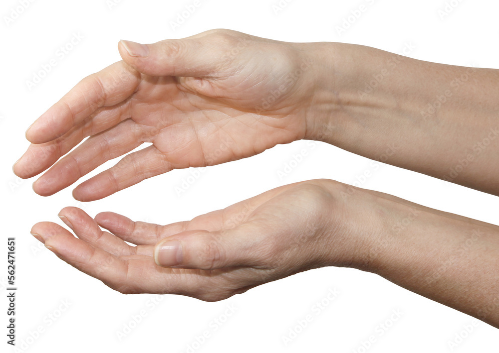 Female Reiki Healer hands gently cupped gesturing sensing healing energy transparent png file Female Reiki Healer hands gently cupped gesturing sensing healing energy transparent png file