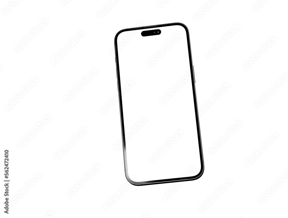 smartphone  With Blank Screen in 3d - mockup