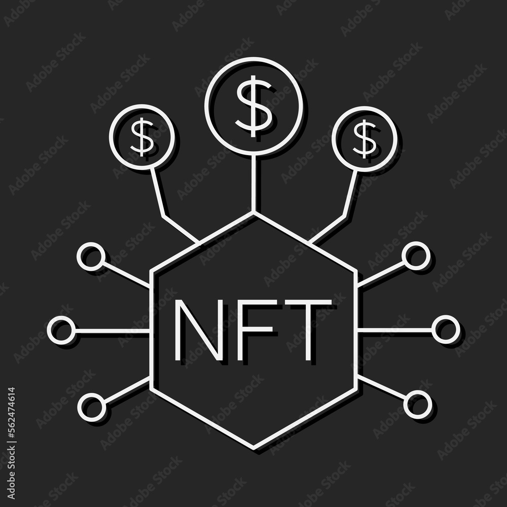 NFT,Non-fungible token with frame art icon vector graphic NFT,Non-fungible token with frame art icon vector graphic