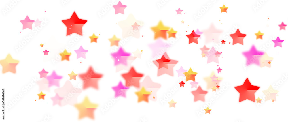 Bokeh confetti stars red pink