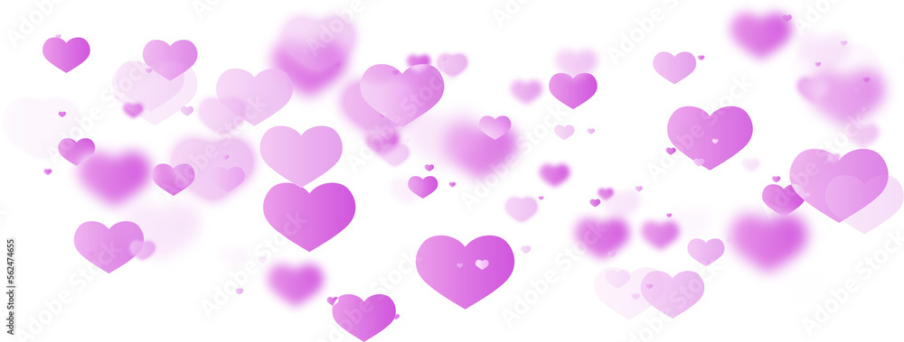 Bokeh confetti hearts violet