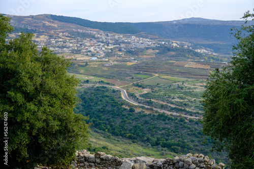 Israel, Golan Heights, Nimrod Fortress, Banias Falls, Mount Hermon