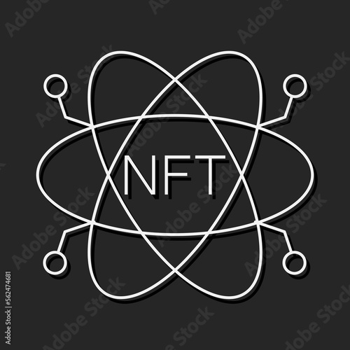 NFT coin line icon, unique token and blockchain, non fungible token vector icon, vector graphics, editable stroke outline sign