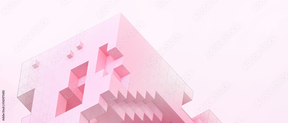 Abstract Background. Creative idea Paper Cut Futuristic Geometric shapes Minimal and technology Innovation to Internet connection concept on pink. security, copy space, software, digital-3d Rendering Abstract Background. Creative idea Paper Cut Futuristic Geometric shapes Minimal and technology Innovation to Internet connection concept on pink. security, copy space, software, digital-3d Rendering