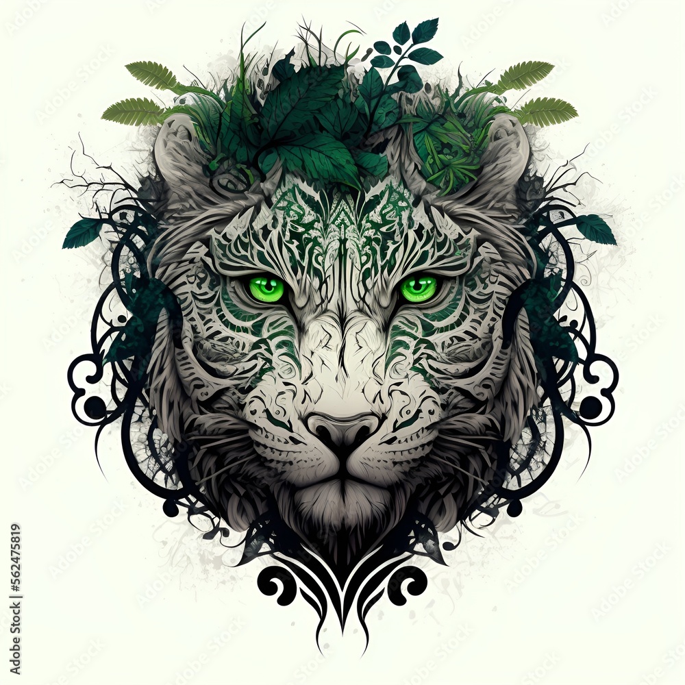 illustration of a colorful and cute jaguar, generative AI illustration of a colorful and cute jaguar, generative AI