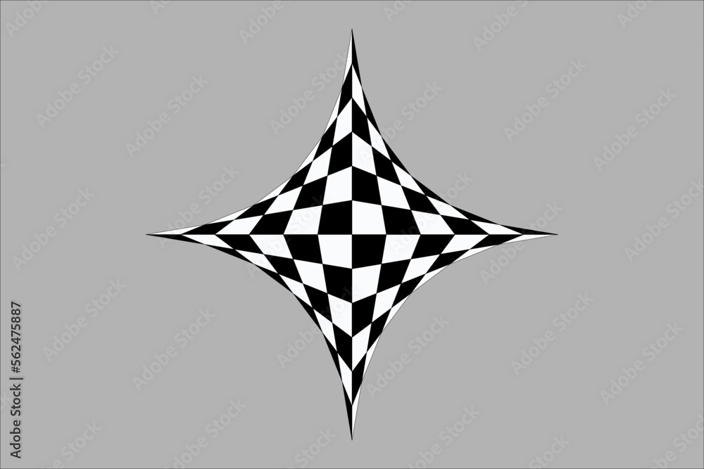 Obraz premium Chessboard pattern with distorted squares