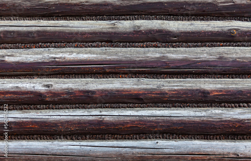 The texture of the wall of traditional wooden house