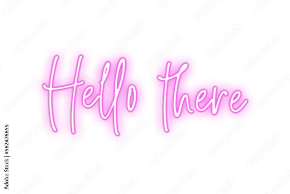 Hello there written in pink neon style isolated on transparent background, png file Hello there written in pink neon style isolated on transparent background, png file
