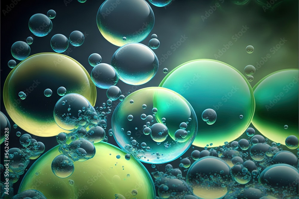 a bunch of bubbles floating in the air on a black background with a ...
