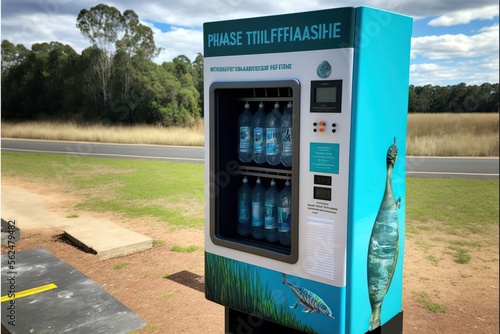 Bottle refill station to reduce plastic waste  created with Generative AI technology