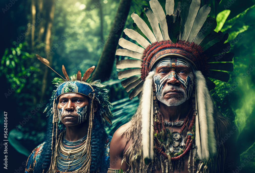 Indigenous Tribes Live in the Amazon Rainforest - Generative AI  Stock-Illustration | Adobe Stock