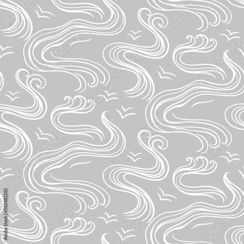Ocean waves seamless pattern