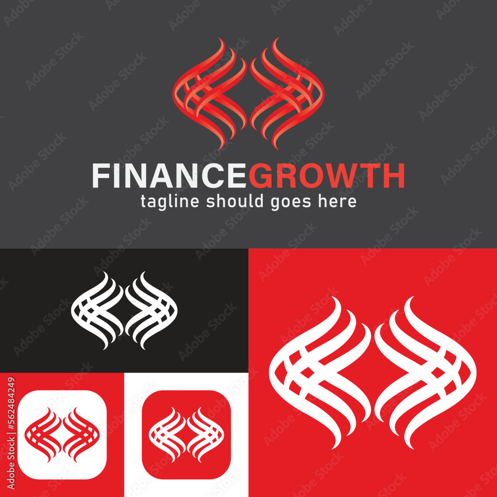 Obraz premium Simple Finance growth Logo Template.Grow up logo. Black and white. Vector Illustration.