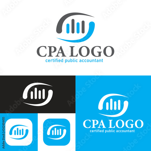 Simple Certified Public Accountant Logo Template.CPA logo. Black and white. Vector Illustration.