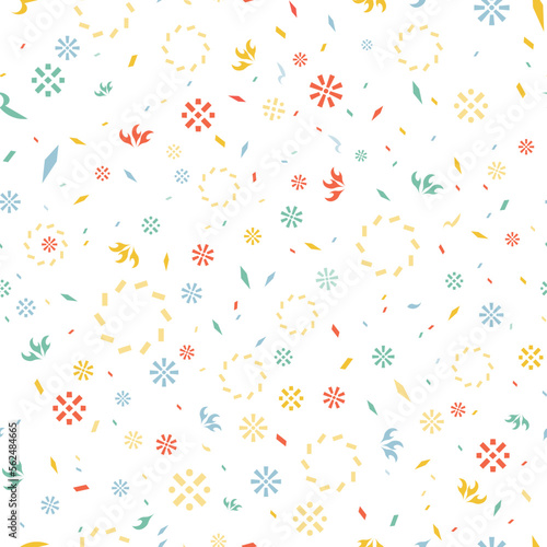 パステルカラーの幾何学模様パターン　シームレス　スウォッチ　cute seamless pattern