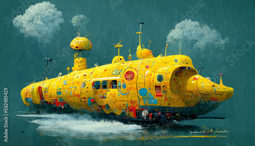 Yellow Submarine, made with generative AI