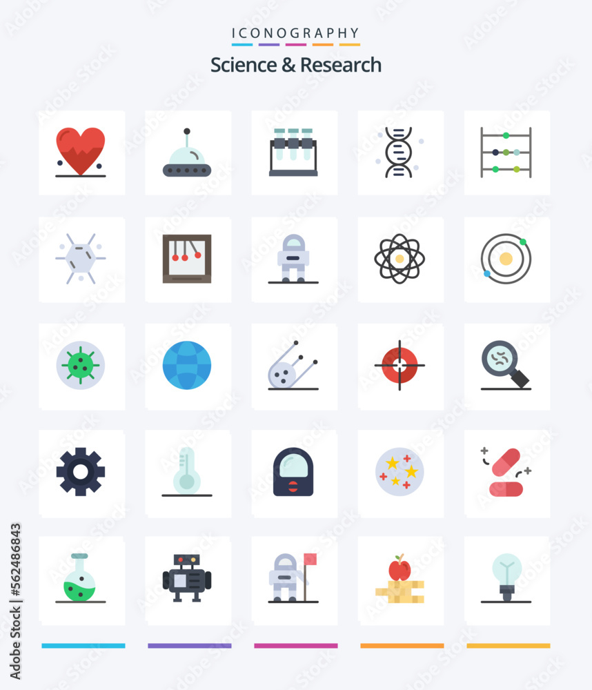 Creative Science 25 Flat icon pack  Such As science. biology. science. science. abacus