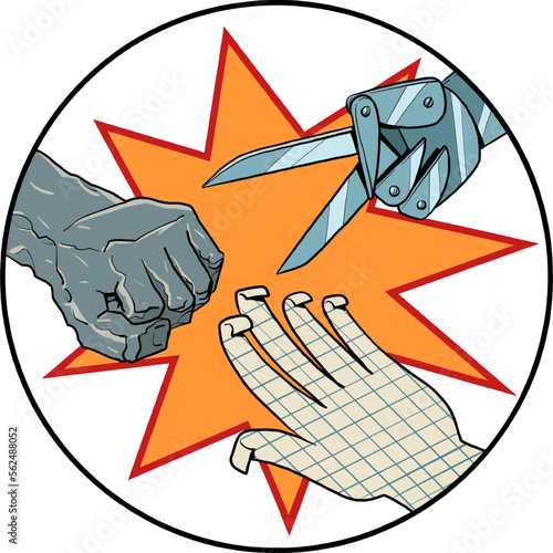 Stone paper scissors from their materials. Democracy.