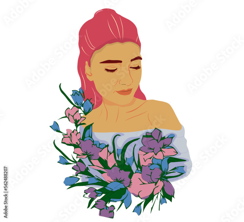 A girl with a flower
